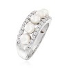 Ross-Simons 4.5mm Cultured Pearl and 1.00 ct. t.w. White Topaz Ring in Sterling Silver - 3 of 4