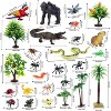TEMI 39-Piece Rainforest Animal Figures Set with Trees, Includes Gorilla, Parrot and Crocodile for Diorama Projects - 3 of 4