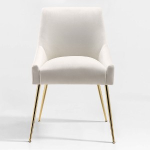 WestinTrends Upholstered Performance Velvet Accent Chair With Metal Leg - 1 of 4
