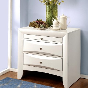 Royal Hampton 3 Drawer Wood  Nightstand By Ireland, White - 1 of 4