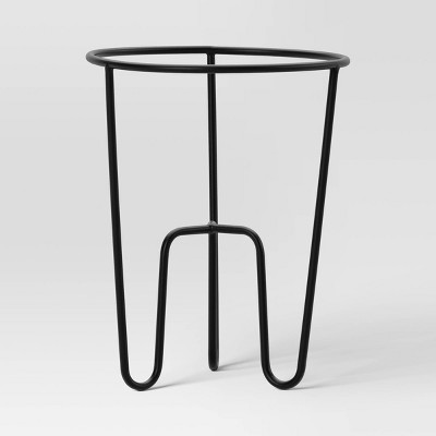 Iron Indoor Outdoor Plant Stand Black 8.6"x8.6"x10.6" - Room Essentials™: Metal Planter Holder, No Assembly Required