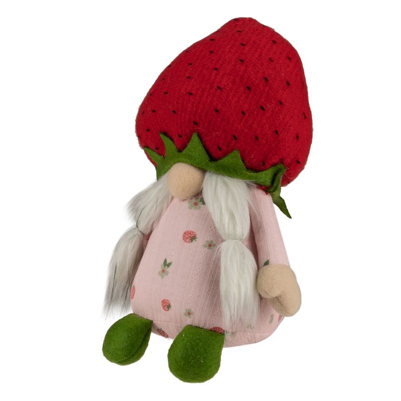 Northlight 9.5" Green and Red Girl Springtime Strawberry Gnome, 4 of 6