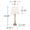 Stiffel Heath 31 5/8" Tall Large Traditional Glam End Table Lamp USB Port Luxe Gold Clear Finish Metal Crystal Single White Shade Living Room Charging - 4 of 4