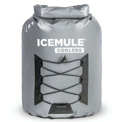 IceMule 1014-Grey Pro Large Collapsible Portable Soft Sided Roll Top 23 Liter 18 Can Lightweight Insulated Waterproof Cooler