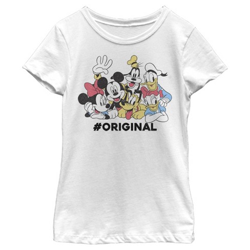 Boy's Disney Classic Mickey Distressed T-shirt - White - Large : Target