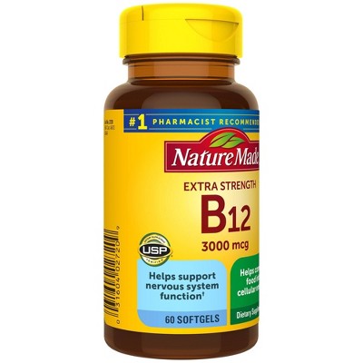 Nature Made Extra Strength Vitamin B12 3000 Mcg Softgels - 60ct : Target