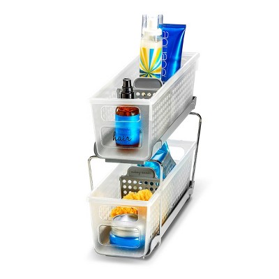 Mini Two-Tier Organizer with Dividers Frost/Gray - Madesmart_2