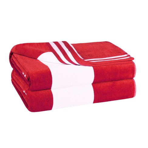 Oversized Cotton Hand Towels in Red