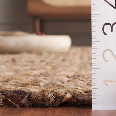 Natural Jute 2'6" x 12' Braided Runner Rug