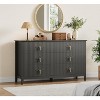 Dresser for Bedroom with 6 Drawers, 54" Extra Wide Modern Chest of Drawers with Metal Handle, Dresser TV Stand, Wood Drawer Organizer - 4 of 4