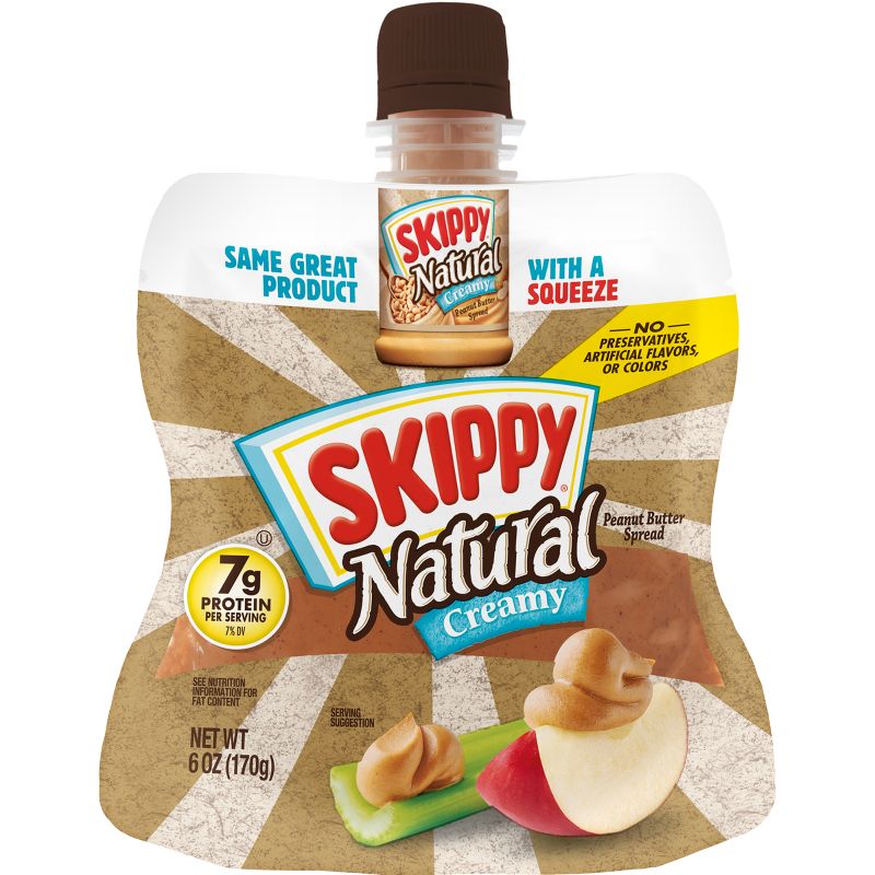 Skippy Natural Creamy Squeeze Pouch - 6oz, 3 of 9