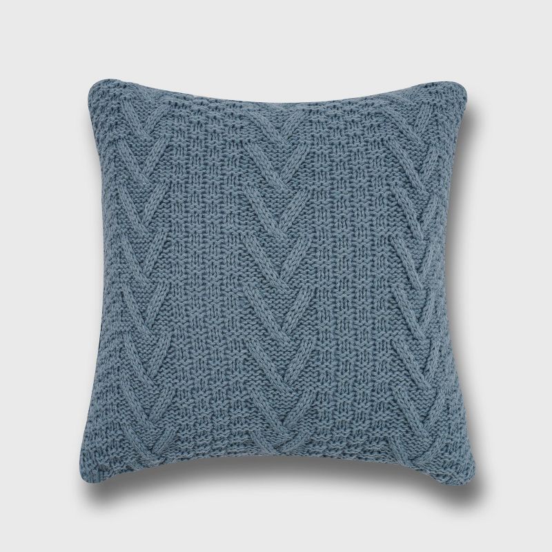 20"x20" Oversize Chunky Sweater Knit Square Throw Pillow - Evergrace, 1 of 10