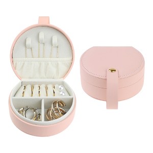 Unique Bargains Travel Small Portable PU Leather Jewelry Organizer Case - 1 of 4