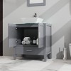 30" Bathroom Vanity and Sink Combo Glass Top Cabinet /Mirror, Gray - 2 of 4