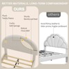 Bed Frame with Round Boucle Headboard, Upholstered Arch-Shaped Design in Soft, Modern Kids Wooden Slats Bed, No Box Spring Required & Easy Assembly - 4 of 4