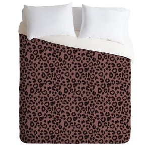 King Dash and Ash Leopard Print Comforter Set Black - Deny Designs