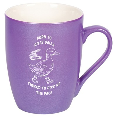 Elanze Designs 10 Ounce Metallic Finish New Bone China Tea Coffee Cup Mug� Passion Purple Born To Dilly Dally Duck