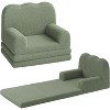 Kids Couch, 2-in-1 Convertible Teddy Fleece Fabric Toddler Sofa Chair, Soft Fold Out Couch Lounger for Kids, Children's Sofa Bed for Playroom - 2 of 4