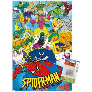 Trends International Marvel Comics Spider-Man - 90s Animated Unframed Wall Poster Print Clear Push Pins Bundle 14.725" x 22.375" - 1 of 4