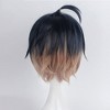 Unique Bargains Women's Wigs 14" Black Gradient Blonde with Wig Cap - 4 of 4