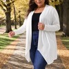 Agnes Orinda Women's Plus Size Long Sleeve Open Front Lightweight High Low Hem Draped Cover Cardigan - 2 of 4