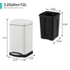 Bathroom Trash Can with Lid, Stainless Steel Kitchen Trash Can with 12 Liter, Soft Close Step-On Pedal, Fingerprint-Resistant Finish for Kitchen - 2 of 4