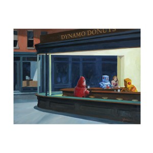 Trademark Fine Art -Eric Joyner 'Robohawks' Canvas Art - 1 of 4