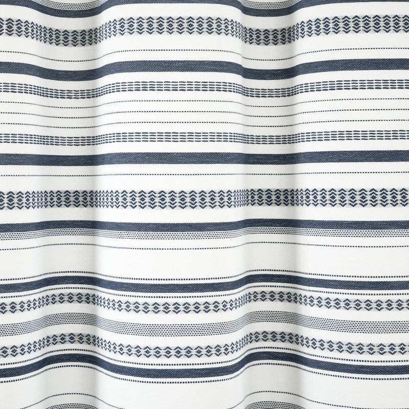 72&#34;x72&#34; Urban Woven Yarn Dyed Eco-Friendly Recycled Cotton Shower Curtain Navy - Lush D&#233;cor, 4 of 6