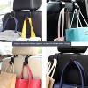 Itopfox 4-Pack Universal Car Seat Headrest Hooks for Handbags, Purses, Coats - S Type Storage Organizer, 360-Degree Rotation, Holds Up to 55 lbs - 2 of 4