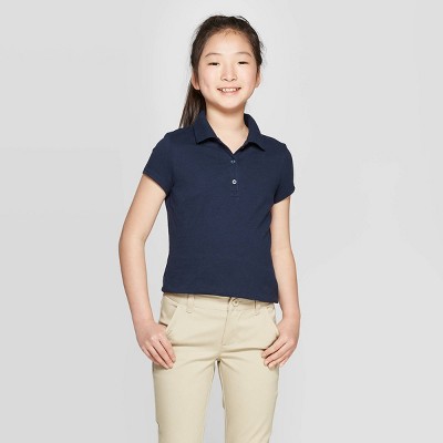 navy blue polo and khaki pants