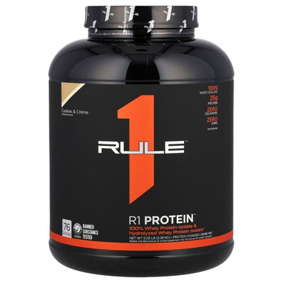 Rule One Proteins R1 Protein Powder Drink Mix, Cookies & Creme, 5.03 lb (2.28 kg)