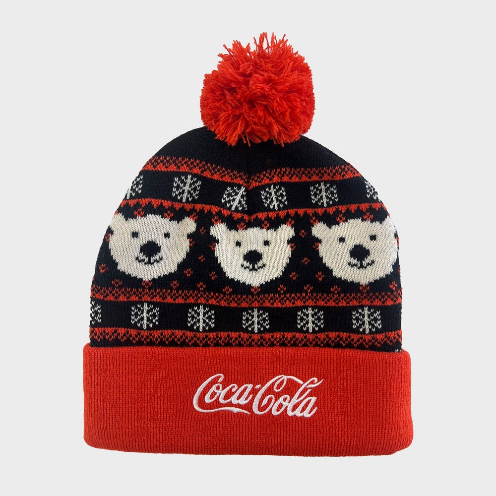 Men's Coca-Cola Pom Beanie - Black/Red