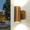 LLHZSY 2-Light 7" Modern Industrial LED Outdoor Wall Light Fixture-Gold-3000K Warm Light - 2 of 4