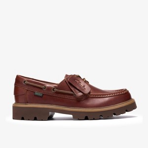 Clarks Mens Cleyhill Boat Brown Leather Shoes : Target display picture 1