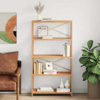 vidaXL 5-Tier Shelf 31.5 in.x11.8 in.x57.5 in. Solid Wood Oak