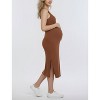 Women's Crew Neck Sleeveless Racerback Maternity Midi Dress | Motherhood Maternity - 3 of 3
