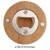 Unique Bargains Bottle Opener Magnetic Acacia-Wood Round Magnet Wood Brown 2.56"x0.51" 1 Pcs - 3 of 4