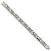 Black Bow Jewelry Mens 12mm Stainless Steel Brushed & Beaded Cross Link Bracelet, 8.5 In - 2 of 4