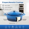 Dexmalle 4.5-QT Blue Oval Dutch Oven with Lid,Up to 500°F - 4 of 4