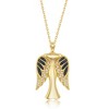 Bella Silver Sterling Silver CZ Angel 18" Pendant Necklace W/Movable Wings - Gold Plated - Gold - 2 of 4