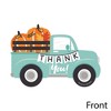 Big Dot of Happiness Happy Fall Truck - Shaped Thank You Cards - Harvest Pumpkin Party Thank You Note Cards with Envelopes - Set of 12 - image 3 of 4