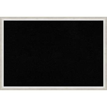 38"x26" Two Tone Wood Frame Black Cork Board Silver - Amanti Art