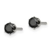 Chisel Stainless Steel Polished 4mm Black Round Cubic Zirconia Stud Earrings - 4 of 4