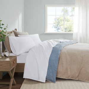 4 Pcs 600 Thread Count Cotton Blend Sheet Set, Deep Pocket Premium Touch Bedding Set, Hotel Collection Style Solid Cozy Bed Set for All Season - 1 of 4