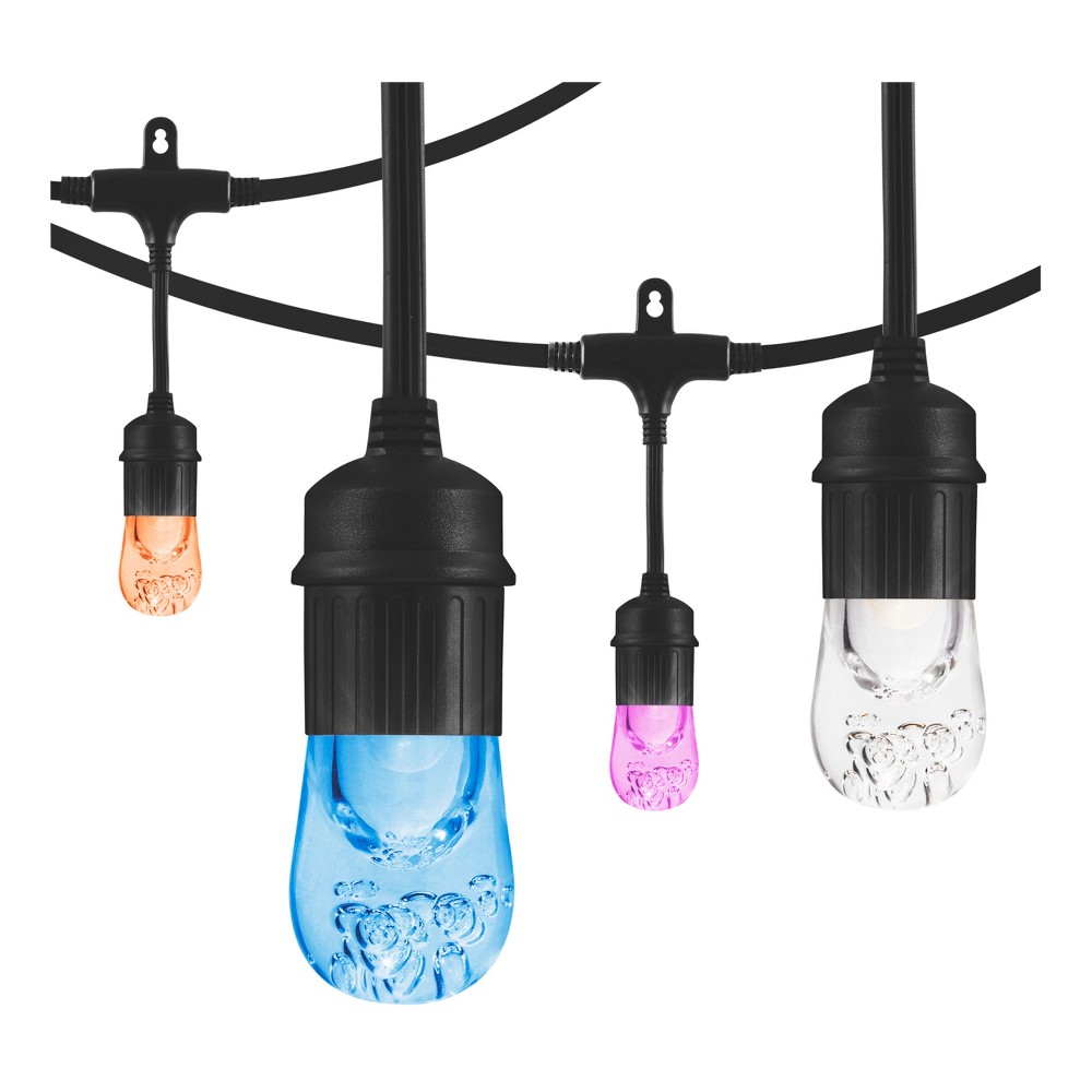 24' LED Café String Lights - 12 Acrylic Color - Changing Bulbs - Enbrighten