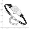 Black Bow Jewelry Sterling Silver MLB Blue Jays Homeplate Leather Bracelet, 7 Inch - image 2 of 3