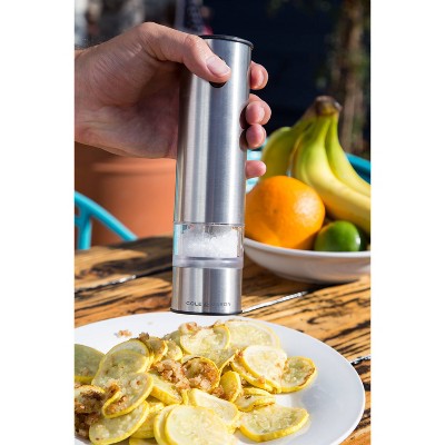 Stainless Steel Electric Salt and Pepper Grinder Set with LED Light