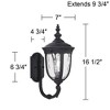 John Timberland Bellagio Vintage Rustic Outdoor Wall Light Fixture Texturized Black Upbridge 16 1/2" Clear Hammered Glass for Post Exterior Barn Deck - image 4 of 4