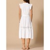 INSPIRE CHIC Women's Sleeveless Summer Casual V Neck Ruffled Hem A Line Flowy Beach Dress - 3 of 4
