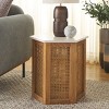 Danez Hexagon Cane Accent Table - Safavieh - 2 of 4
